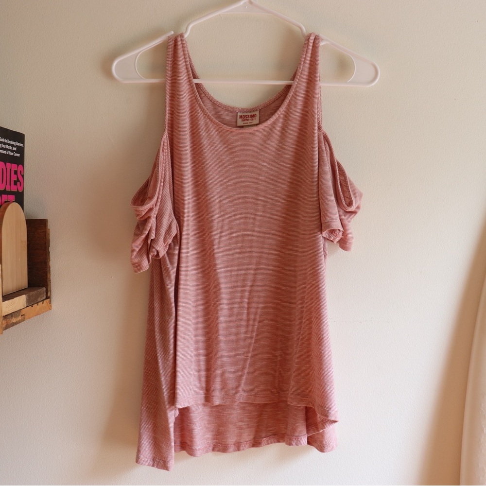 Mossimo pink and white striped top